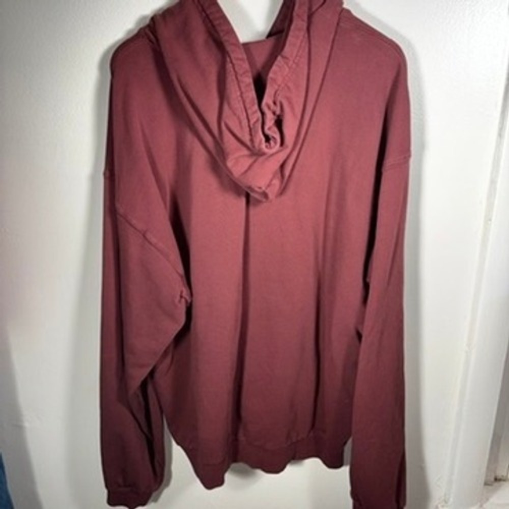 SKIMS Cotton Terry Zip Up Hoodie EUC Oversize Sz L Maroon Red Terry Loungewear - Picture 6 of 10